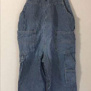 Oshkosh B’Gosh Blue Railroad Striped Overalls 3T